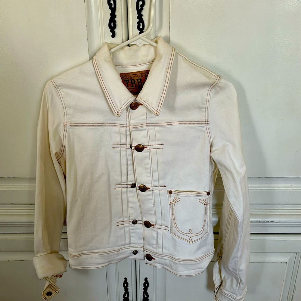 Like New True Religion White denim jacket